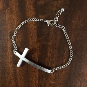 Silver cross bracelet